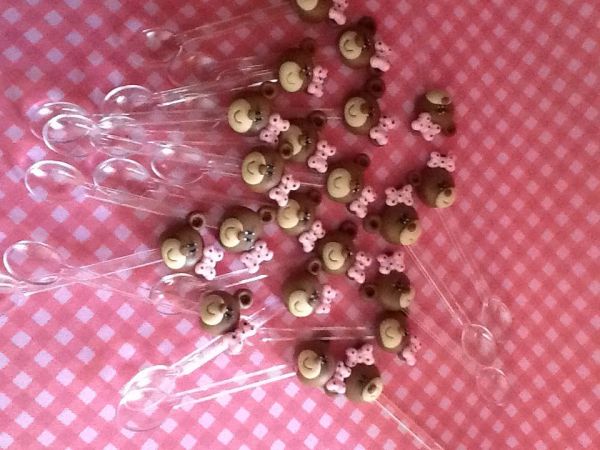 Kit 50 colher de brigadeiro  da ursinha